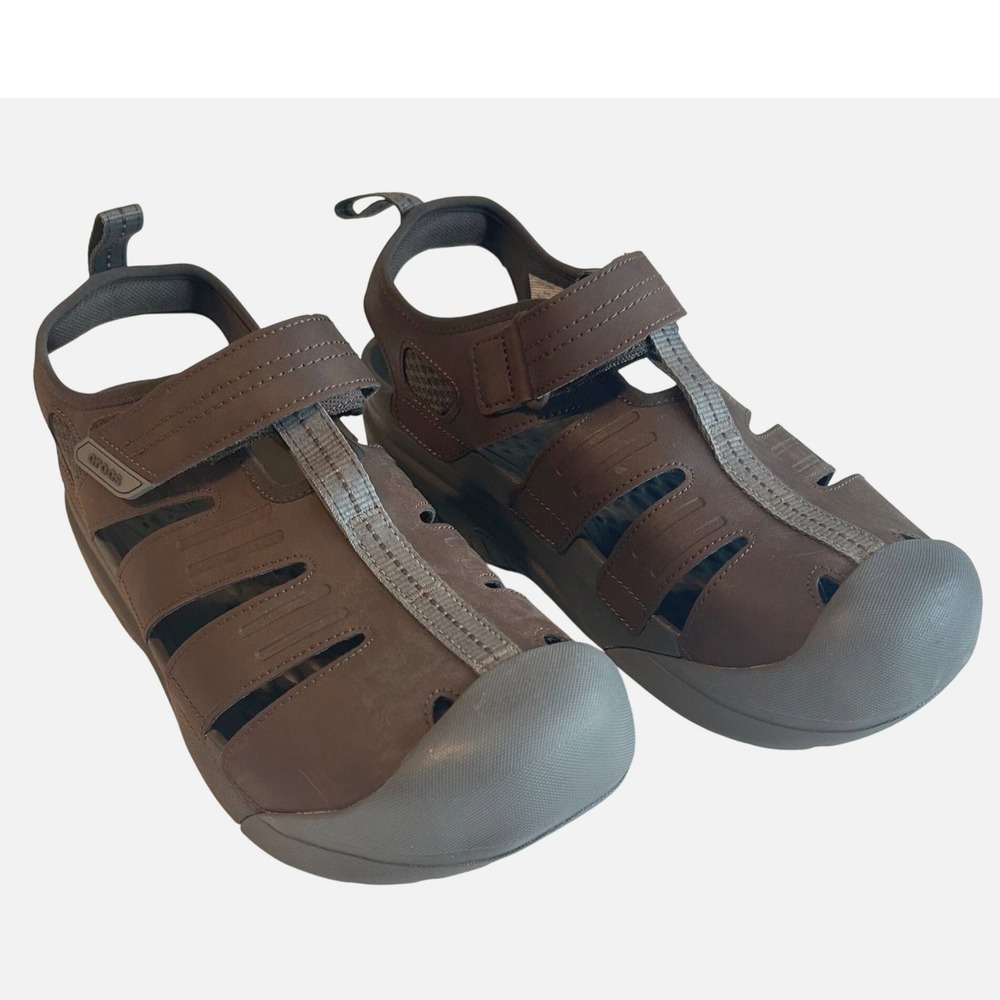 Crocs Mens Yukon Fisherman‎ Sandals Brown Size 12